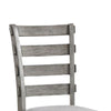 Lais Side Dining Chair Set of 2 | Ladder Backrest | Solid Wood | Gray Fabric BM339435