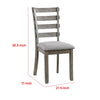 Lais Side Dining Chair Set of 2 | Ladder Backrest | Solid Wood | Gray Fabric BM339435