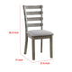 Lais Side Dining Chair Set of 2 | Ladder Backrest | Solid Wood | Gray Fabric BM339435