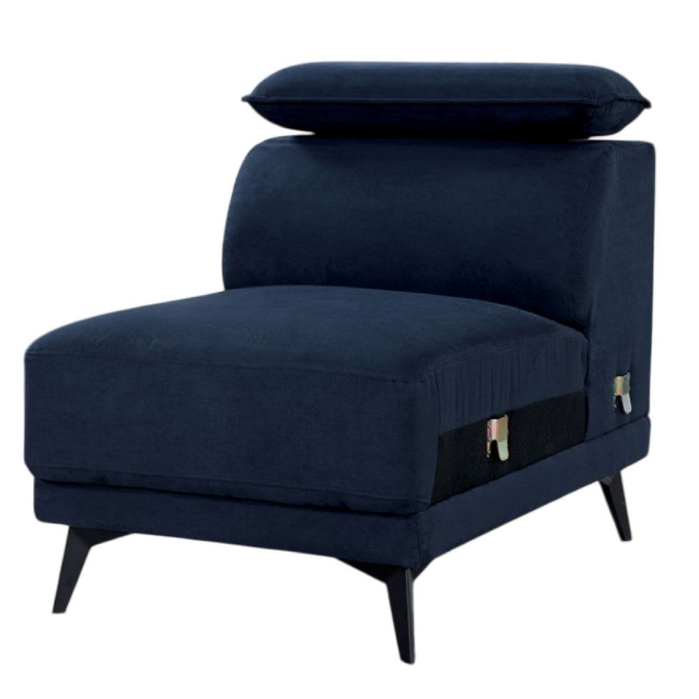 Panie Modular Armless Lounge Chair | Adjustable Headrest | Navy Blue Fabric BM339439
