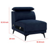 Panie Modular Armless Lounge Chair | Adjustable Headrest | Navy Blue Fabric BM339439