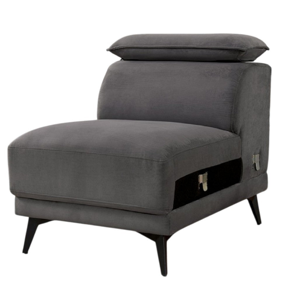 Panie Modular Armless Lounge Chair | Adjustable Headrest | Dark Gray Fabric BM339440