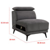 Panie Modular Armless Lounge Chair | Adjustable Headrest | Dark Gray Fabric BM339440