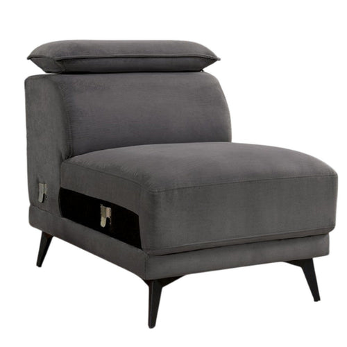 Panie Modular Armless Lounge Chair | Adjustable Headrest | Dark Gray Fabric