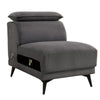 Panie Modular Armless Lounge Chair | Adjustable Headrest | Dark Gray Fabric