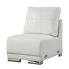 Althy Modular Armless Lounge Chair | Chrome Metal | White Faux Leather BM339441