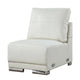 Althy Modular Armless Lounge Chair | Chrome Metal | White Faux Leather BM339441