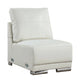 Althy Modular Armless Lounge Chair | Chrome Metal | White Faux Leather