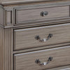 Recus Classic Nightstand w 3 Drawers | Acrylic Accents | Gray Solid Wood BM339442