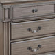 Recus Classic Nightstand w 3 Drawers | Acrylic Accents | Gray Solid Wood BM339442