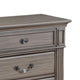 Recus Classic Nightstand w 3 Drawers | Acrylic Accents | Gray Solid Wood BM339442