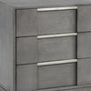 Levice Nightstand w 3 Drawers | Dovetail Built Gray Solid Wood BM339444