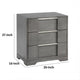 Levice Nightstand w 3 Drawers | Dovetail Built Gray Solid Wood BM339444