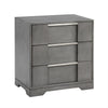 Levice Nightstand w 3 Drawers | Dovetail Built Gray Solid Wood