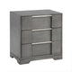 Levice Nightstand w 3 Drawers | Dovetail Built Gray Solid Wood