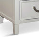 Roly Nightstand w 2 Drawers | Molded Details | Light Gray Solid Wood BM339445