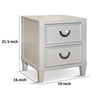 Roly Nightstand w 2 Drawers | Molded Details | Light Gray Solid Wood BM339445