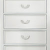 Kiki Tall Dresser Chest w 5 Drawers | Bracket Feet | White Solid Wood BM339446