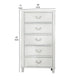Kiki Tall Dresser Chest w 5 Drawers | Bracket Feet | White Solid Wood BM339446