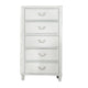 Kiki Tall Dresser Chest w 5 Drawers | Bracket Feet | White Solid Wood