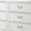Kiki Wide Dresser w 6 Drawers | Bracket Feet | White Solid Wood BM339447