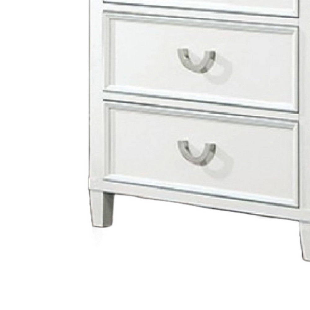 Kiki Wide Dresser w 6 Drawers | Bracket Feet | White Solid Wood BM339447