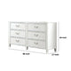 Kiki Wide Dresser w 6 Drawers | Bracket Feet | White Solid Wood BM339447