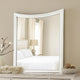 Kiki Dresser Mirror | Curved Crown Molded Details | White Solid Wood BM339448