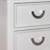 Kiki Nightstand w 2 Drawers | Chrome Metal | White Wood BM339449