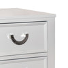 Kiki Nightstand w 2 Drawers | Chrome Metal | White Wood BM339449