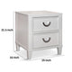Kiki Nightstand w 2 Drawers | Chrome Metal | White Wood BM339449