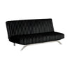 Villy Futon Sofa Bed | Chrome Metal Legs | Black Channel Tufted Fabric