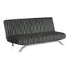 Villy Futon Sofa Bed | Chrome Metal Legs | Charcoal Channel Tuft Fabric