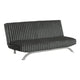 Villy Futon Sofa Bed | Chrome Metal Legs | Charcoal Channel Tuft Fabric