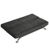 Villy Futon Sofa Bed | Chrome Metal Legs | Charcoal Channel Tuft Fabric