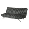 Villy Futon Sofa Bed | Chrome Metal Legs | Charcoal Channel Tuft Fabric