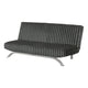 Villy Futon Sofa Bed | Chrome Metal Legs | Charcoal Channel Tuft Fabric