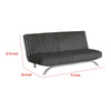 Villy Futon Sofa Bed | Chrome Metal Legs | Charcoal Channel Tuft Fabric