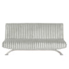 Villy Futon Sofa Bed | Chrome Metal Legs | Gray Channel Tufted Fabric