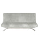 Villy Futon Sofa Bed | Chrome Metal Legs | Gray Channel Tufted Fabric