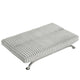 Villy Futon Sofa Bed | Chrome Metal Legs | Gray Channel Tufted Fabric