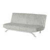 Villy Futon Sofa Bed | Chrome Metal Legs | Gray Channel Tufted Fabric