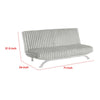 Villy Futon Sofa Bed | Chrome Metal Legs | Gray Channel Tufted Fabric
