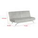 Villy Futon Sofa Bed | Chrome Metal Legs | Gray Channel Tufted Fabric