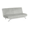 Villy Futon Sofa Bed | Chrome Metal Legs | Gray Channel Tufted Fabric