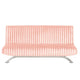 Villy Futon Sofa Bed | Chrome Metal Legs | Pink Channel Tufted Fabric
