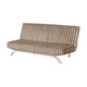 Villy Futon Sofa Bed | Chrome Metal Legs | Taupe Channel Tufted Fabric
