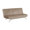 Villy Futon Sofa Bed | Chrome Metal Legs | Taupe Channel Tufted Fabric