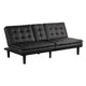 Berie Futon Sofa Bed | Drop-Down Tray | Cupholder | Black Faux Leather
