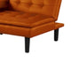 Berie Futon Sofa Bed | Drop-Down Tray | Cupholders | Orange Faux Leather BM339459